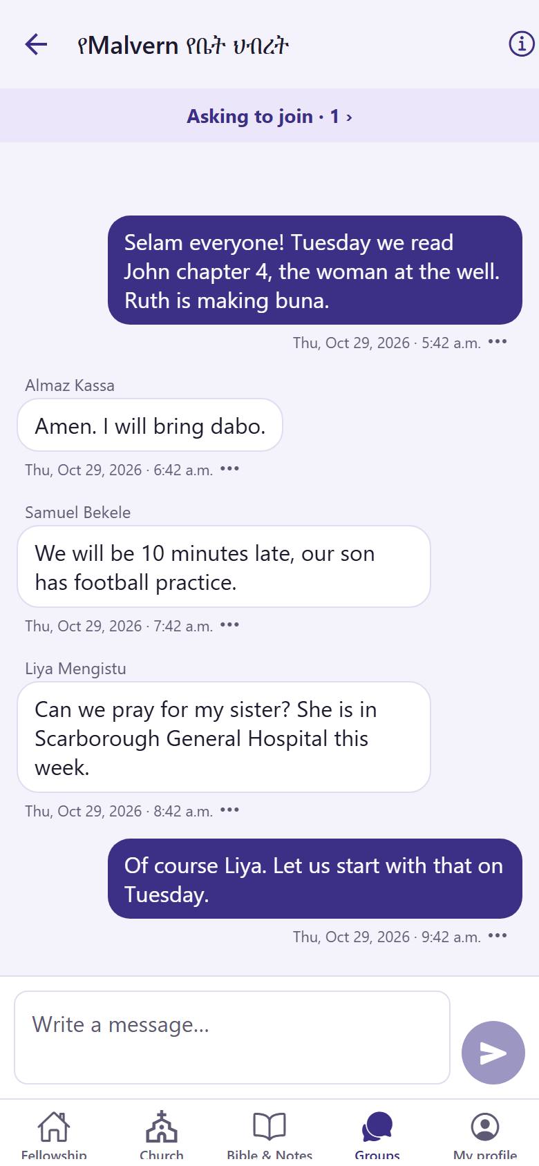 In the chat, tap "More"  under the message.