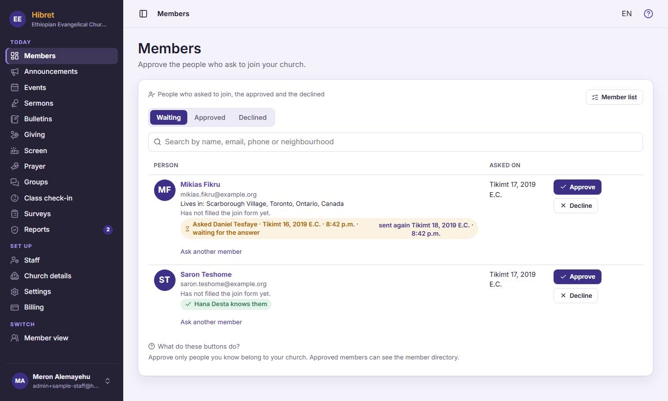 On "Members", press "Member list" .