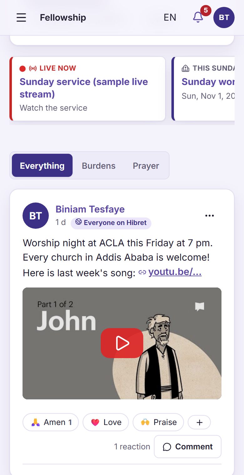 Your church family, every day of the week
